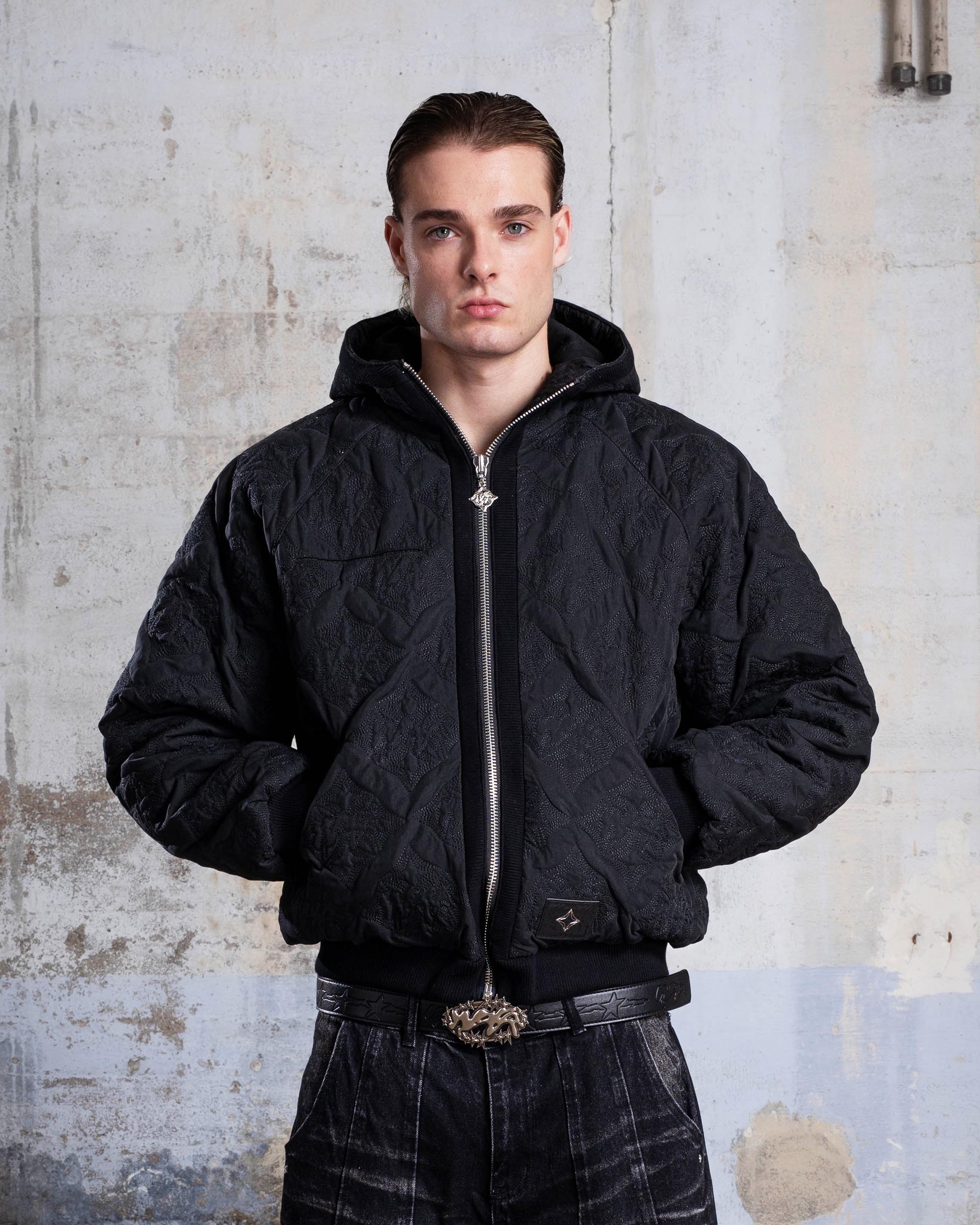 VESTE MATELASSÉE "MONOGRAM" - NOIR - Image 2